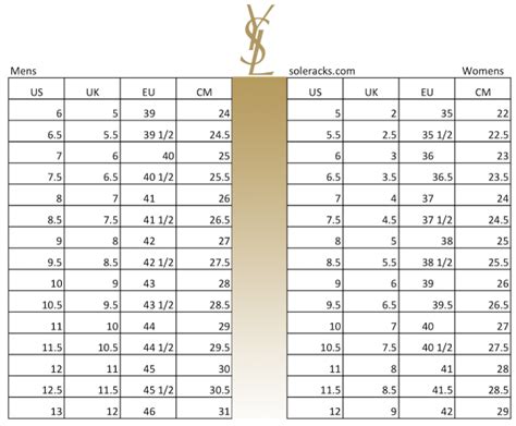 ysl heels size chart|saint laurent shoe size chart.